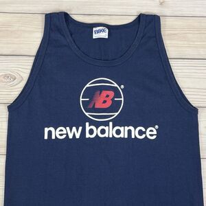 Vintage BIKE New Balance Tank Top Mens Large Blue Singlet Running Racing 80s USA